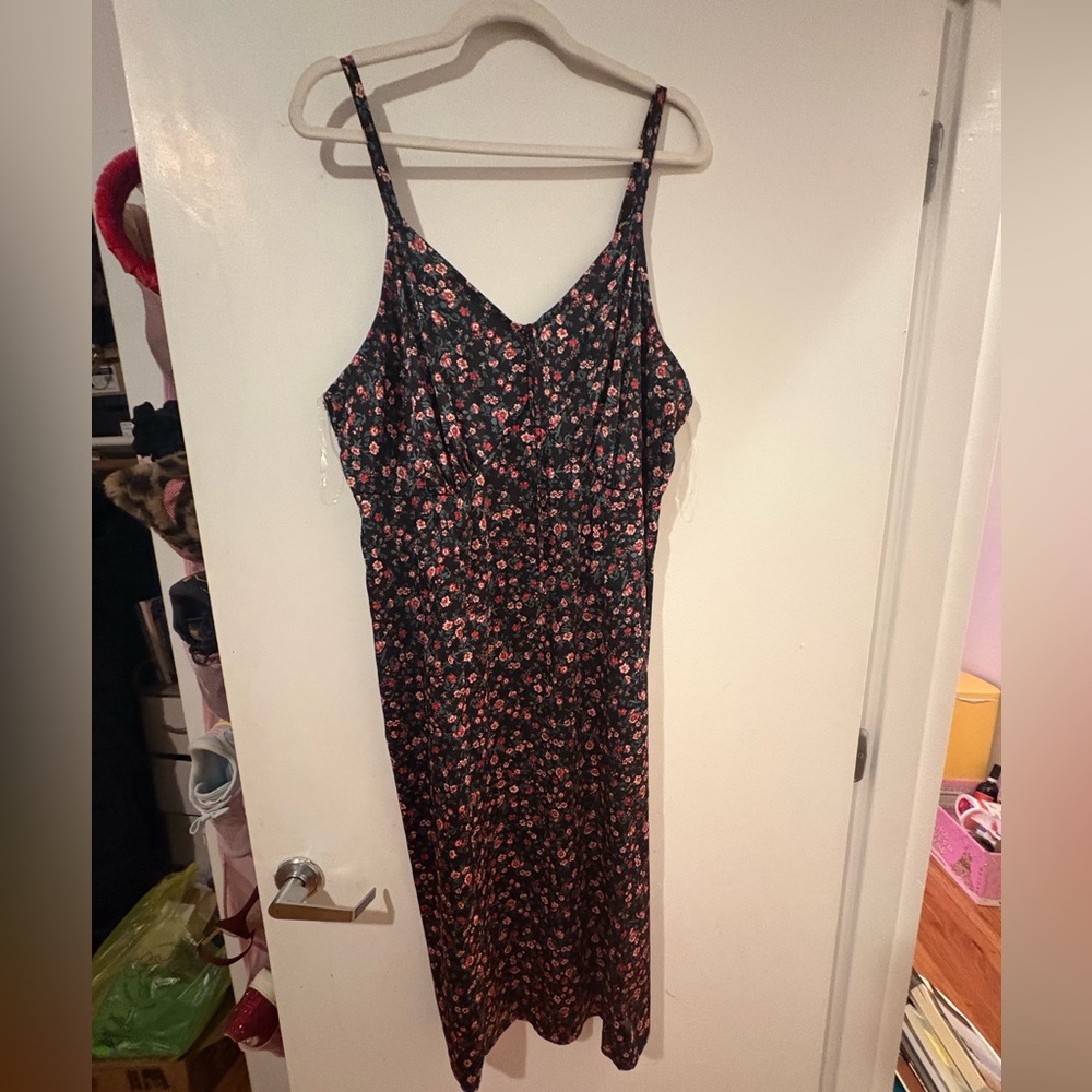 Floral Black and Pink Women's Dress